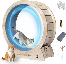 Cat Exercise Wheel, 43" Cat Running Wheel for Indoor Cats with Quiet Carpeted Ru