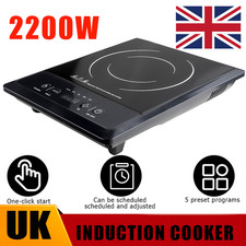 2200W Electric Induction Hob Portable Single Cooker Hot Plate Hobs Cooking Stove