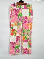 Lilly Pulitzer Punch Bowl Patch Print Pants Size 2 Stretch Ankle Tropical Resort