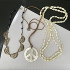 Vintage Costume Jewelry Lot Of 3 Necklaces Shell ☮️ Mother Of Pearl Sterling