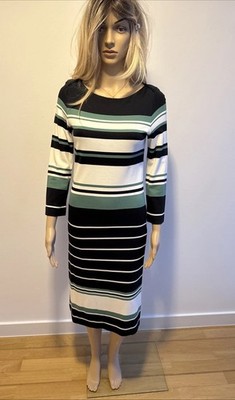 Hugo Boss White Label Strick-Kleid Gr. 36 TOP NEUw. Blau/weiß/grün