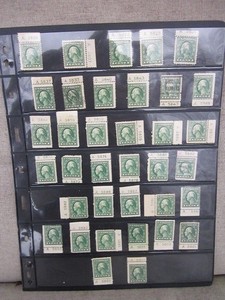 1912 1c Stamp Scott #405 George Washington W/Plate Numbers " Nice Lot"