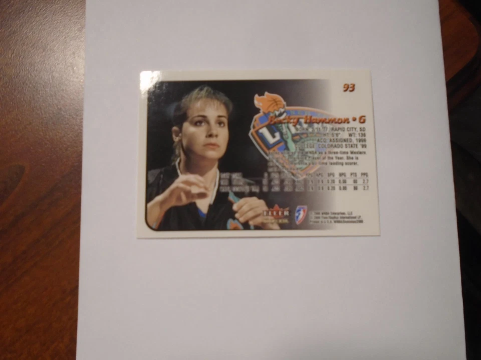 2000 SkyBox Dominion WNBA Becky Hammon Rookie (RC) #93 Liberty - Image 2 of 2