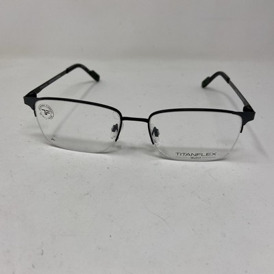 TITANFLEX Eyewear 827077 10/BLK 53-17-145 B:36 Black Gray Eyeglasses +H37