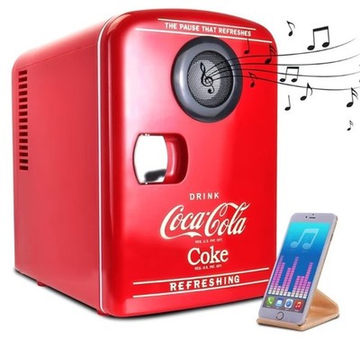 Coca-Cola Mini Kühlschränke für Schlafzimmer 4L leise klein 6 Dosen Tischplatte tragbar