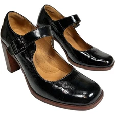 Sofft Womens Size 9.5M Shauna Mary Jane Patent Leather 3.5" Block Heels Shoes