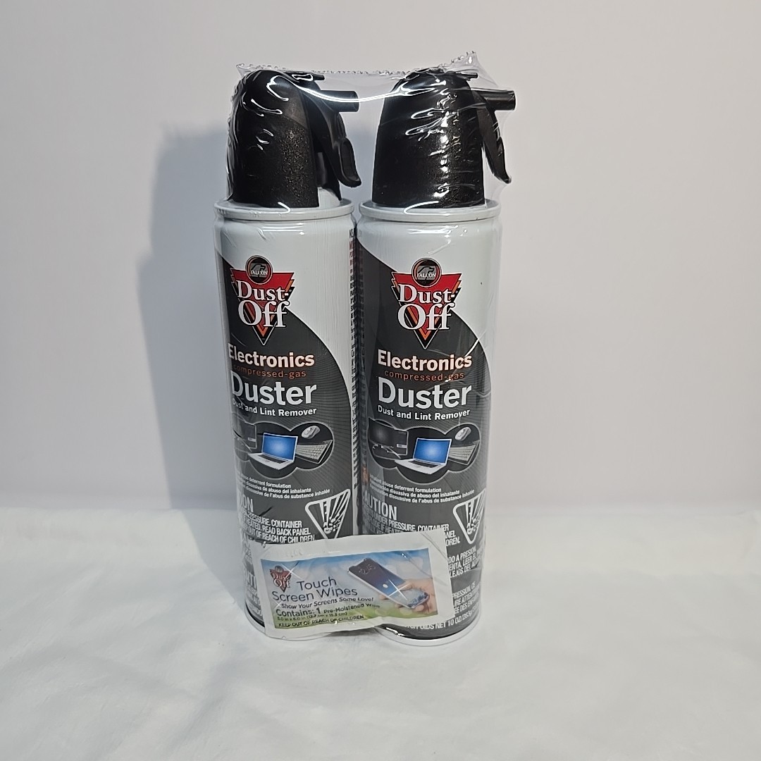 2 PK Compressed Air Duster 10oz ea Falcon Dust-Off Spray Cleaner for Electronic