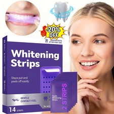 NEW Purple Teeth Whitening Strips Peroxide Free, 14 Count US