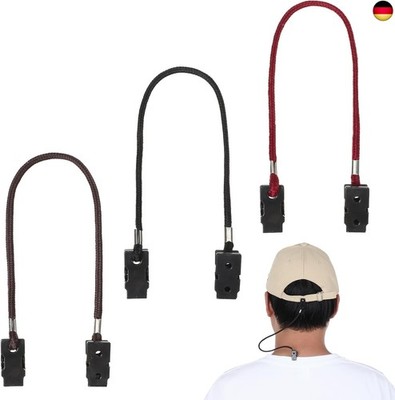 KALIONE 3 Stück Hat Retainer Clip 28cm Verstellbare Hutband Clips Cap Retainer 