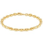 18K Gold Puff 8" Mariner Bracelet