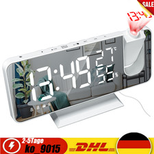 USB LED UKW Radiowecker mit Projektion Digital Dimmbar Tischuhr Alarm FM