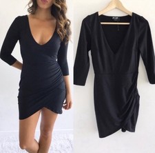 Nasty Gal Little Black V-neck Mini Dress XXS