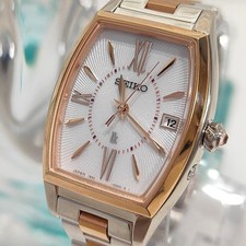 SEIKO LUKIA SSVW230 Radio Solar Peony Ladies Watch 1B32-0BJ0 Tested Working