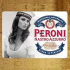 Vintage-Inspired Peroni Nastro Superiore Tin Metal Signs Home Décor 8x12