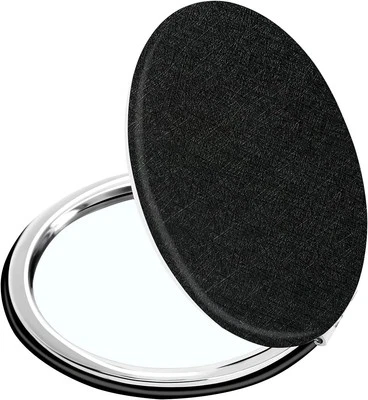 YTZJ DIRECT Elegant Compact Vanity Makeup Mirror for Men Women Girls, Black Round Travel Co