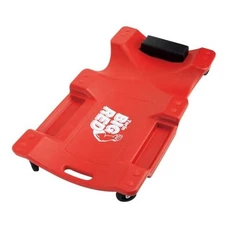  Plastic Rolling Garage/Shop Creeper: Dual Tool Trays and 6 Casters, Red，40" 