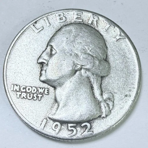 1952 Washington Quarter 90% Silver Circulated Coin Free Shipping #7625