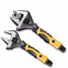 Adjustable Wrench, Wide Jaw Opening Black Oxide Finish Plumbing Wrench