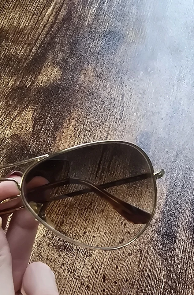 Ray-Ban RB3689 Aviator Metal II Pilot Sunglasses Gold Brown Gradient Glass, photo 4 of 5