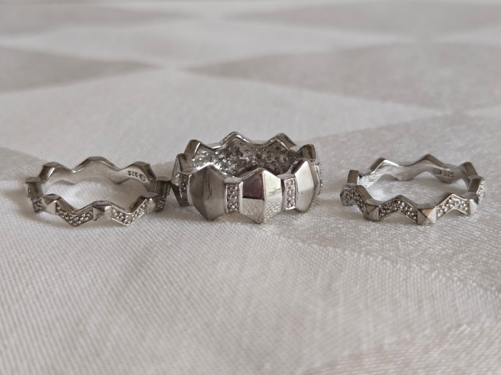 Stackable Sterling Silver Three Ring Set Ross Sim… - image 3