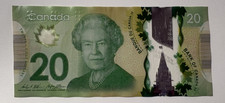 Canada 20 Dollars 2012 P-108 Vimy Memorial Poppies Seethrough Polymer Banknote