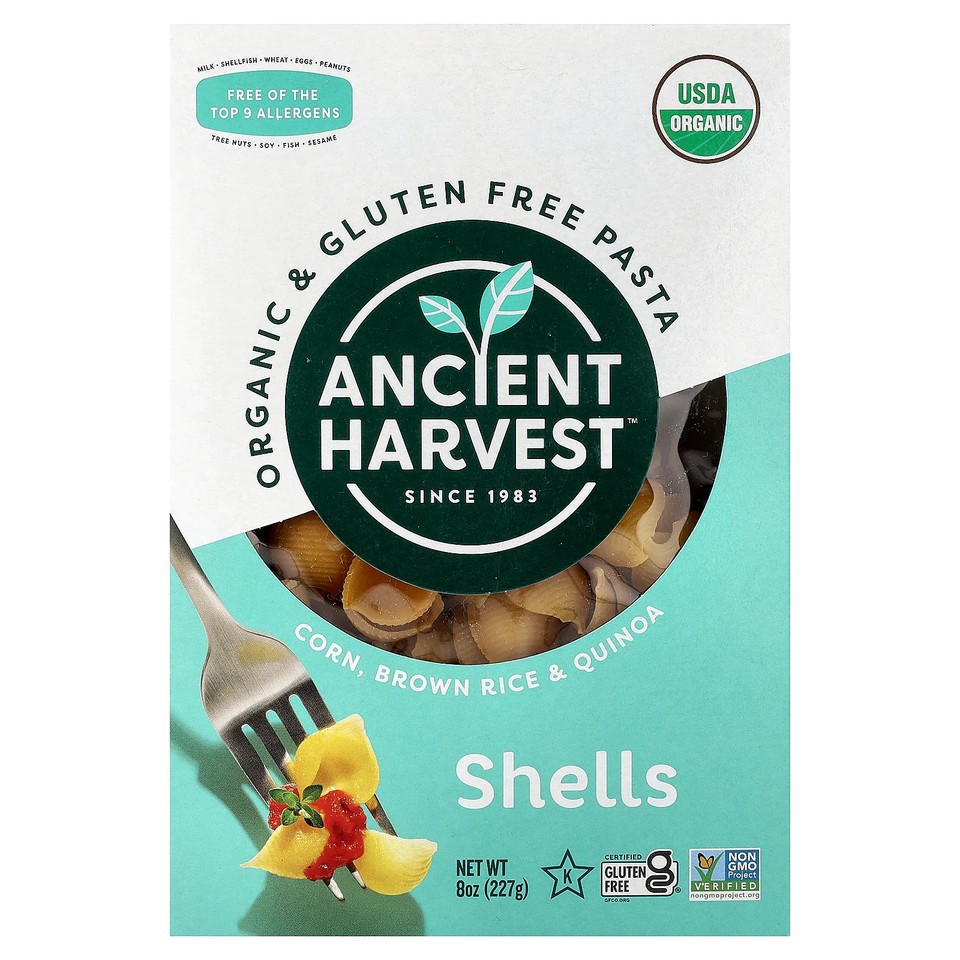 Organic & Gluten Free Pasta, Shells, 8 oz (227 g)