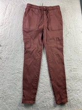 Maurices Womens Cargo Pants Red Small Stretch...