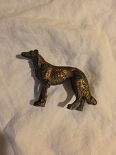 Vintage Metal Borzoi Russian Wolfhound Figurine Vintage 3.75" x 2.5"