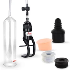 LeLuv Penis Pump EasyOp Zgrip with Black, Clear, Septum and Donut Seal