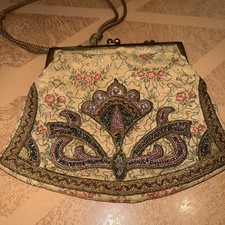 Antique Art Deco Beaded Purse Beautiful Colors Hand Made See Pictures 8x9