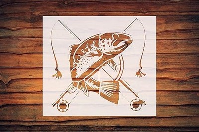 Reusable Trout Stencil for Outdoor Crafts - Plastic Template by StencilAir
