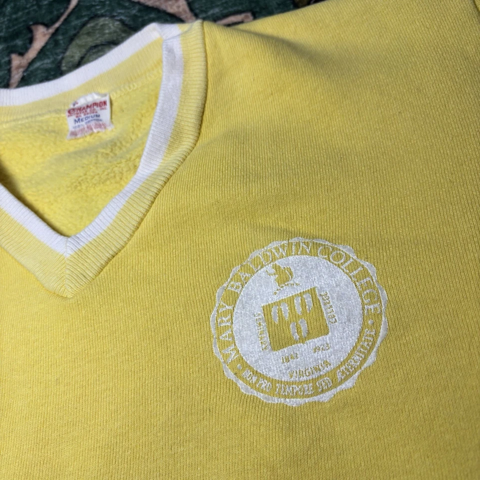 Sudadera Pullover Vintage Años 50 60 Campeón Correr Hombre Mary Baldwin Colegio Foto 3 de 4