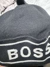 Hugo Boss Black Beanie Hat Genuine Size M/L Excellent Condition Never Worn