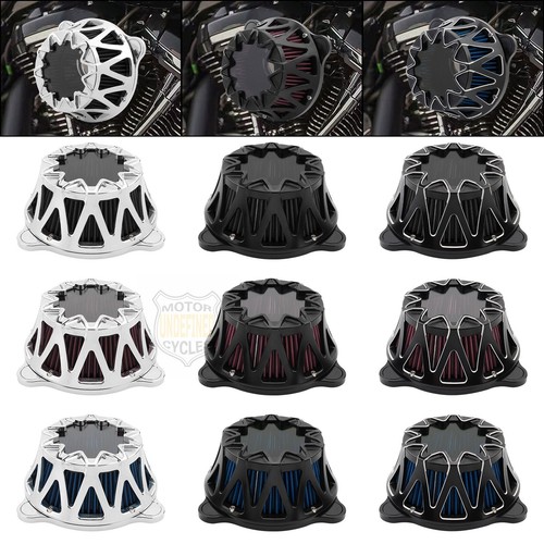Chrome Air Cleaner Intake Filter For Harley Street Glide Road King 17-22 Softail - Picture 9 of 14