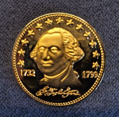 Münze - George Washington/Mount Vernon - vergoldet - Top-Zustand