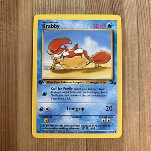 Krabby 1st Edition 51/62 Fossil Common Pokemon Vintage Card WOTC NM 1999