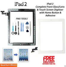 iPad 2 Complete Front Glass/Digitiser Touch Screen/Panel Assembly - WHITE