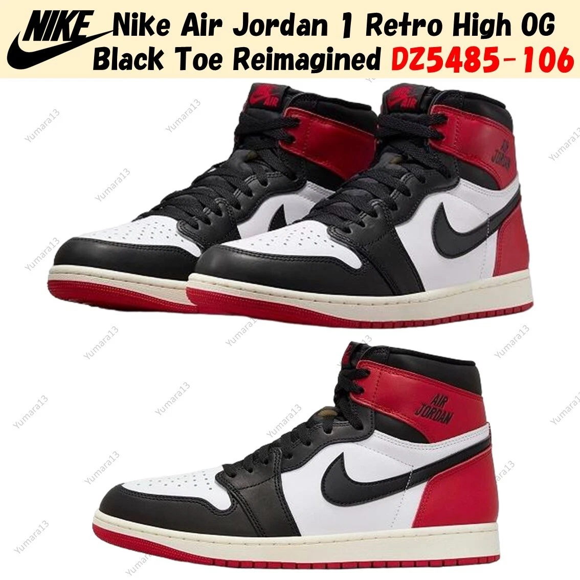 Jordan 1 Retro OG High Black Toe Reimagined | eBay
