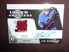 2006-07 UD SP Game Used ILYA KOVALCHUK Auto INKED SWEATERS 10/25 2CLR Jersey