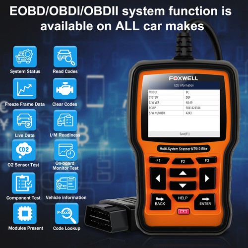 Foxwell NT510 Elite OBD2 Scanner All Systems Diagnostic Tool Fit For Porsche - Picture 12 of 20
