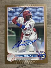 2022 Topps Pro Debut Gold Auto 28/50 Johan Rojas #PD-65 Philadelphia Phillies