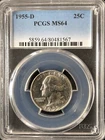 1955-D 25C Washington Quarter Dollar PCGS MS64   80481567