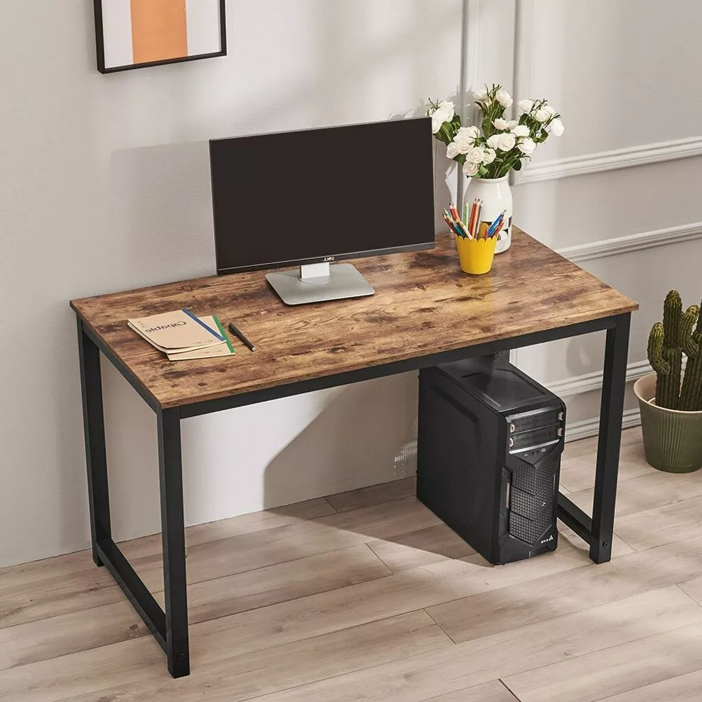 120cm Computer Office Desk Metal Wooden Desktop Table PC Home