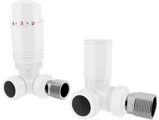 UK Radiators Thermostatic TRV Radiator Valves 1/2"x15mm Angled/Corner *TRVPack*