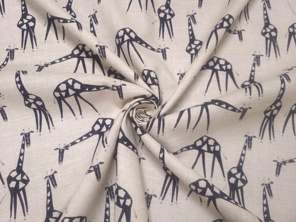 P Kaufmann JUST GIRAFFES PANTERA Negro Beige Abstracto Animal Cortinas Uph Tela Foto 4 de 4