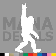 Sasquatch Metal Horns Vinyl Die Cut Decal Sticker - Bigfoot Yeti Rocker Rock