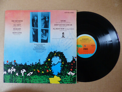 FREE Paul Kossoff signed Autogramm signiert ''FIRE & WATER'' Vinyl Schallplatte LP