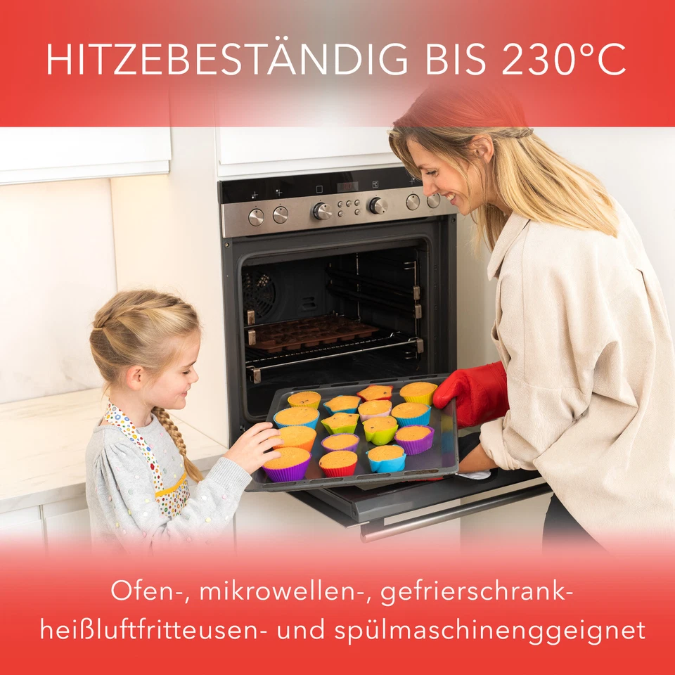 AVANA Silikon Muffinformen BPA-Frei Cupcake Backformen Muffinförmchen 24er Set - Bild 3 von 4
