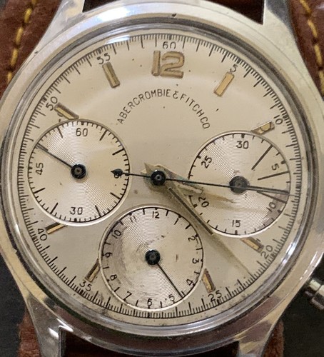 Own A Pc / Abercrombie&Fitch History: By Heuer—Pilots Sports, Valjoux 72 Movement. - Bild 3 von 12
