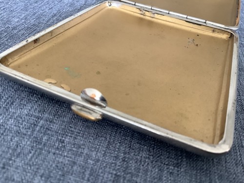 🇩🇪 Top Rarität vintage antikes großes Zigaretten Etui mit Emaille / Bemalung - Bild 9 von 13